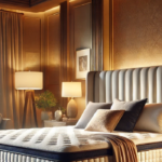 A luxurious bedroom featuring the Nectar Premier Mattress, complemented by plush pillows, a soft comforter, and warm ambient lighting for a cozy sleep environment.
